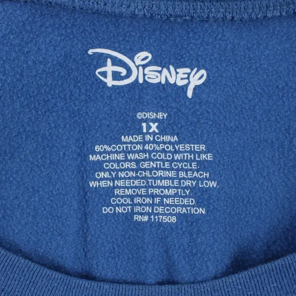 Disney Mickey Mouse Women's 1X Blue Graphic Sweatshirt FLAWED