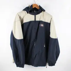 Gleneden Beach Oregon Men's Medium Beige Blue Zip-Up Jacket