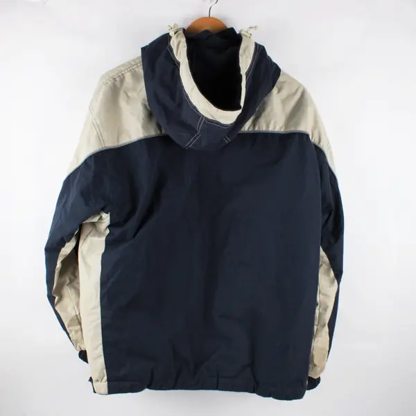 Gleneden Beach Oregon Men's Medium Beige Blue Zip-Up Jacket