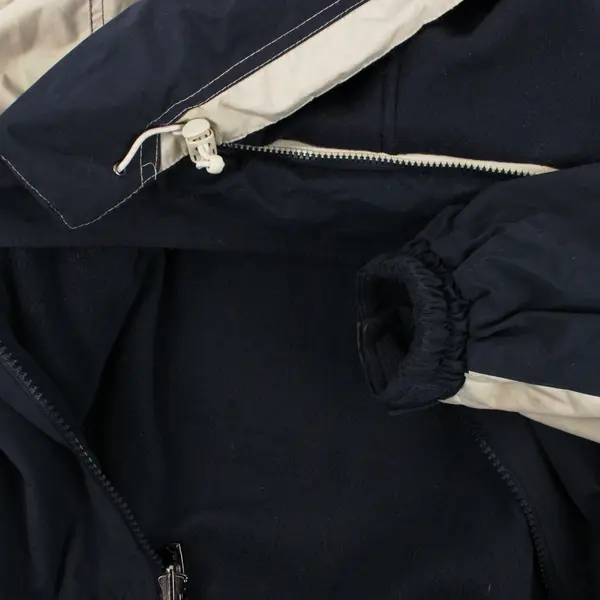 Gleneden Beach Oregon Men's Medium Beige Blue Zip-Up Jacket