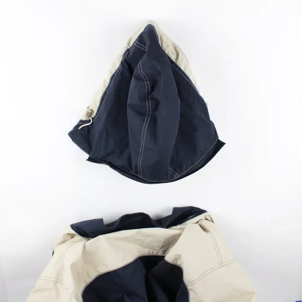 Gleneden Beach Oregon Men's Medium Beige Blue Zip-Up Jacket