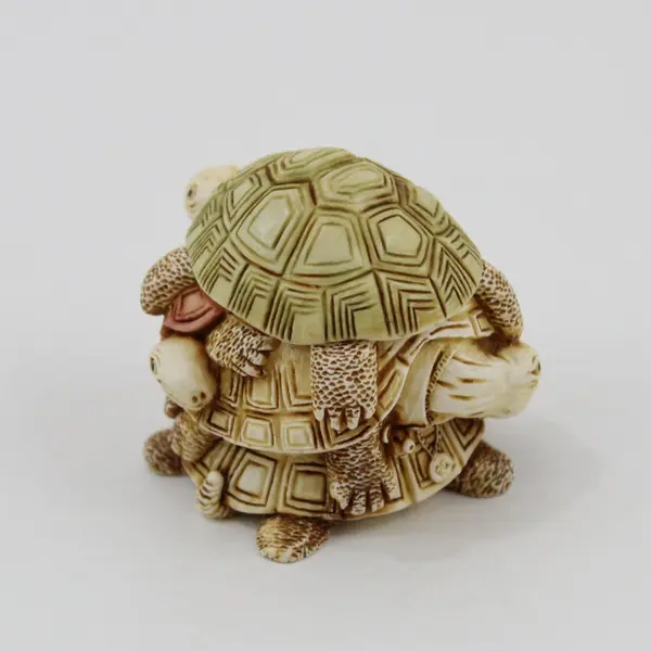 Vintage 1993 Harmony Kingdom Shell Game Stacked Turtles Trinket Box