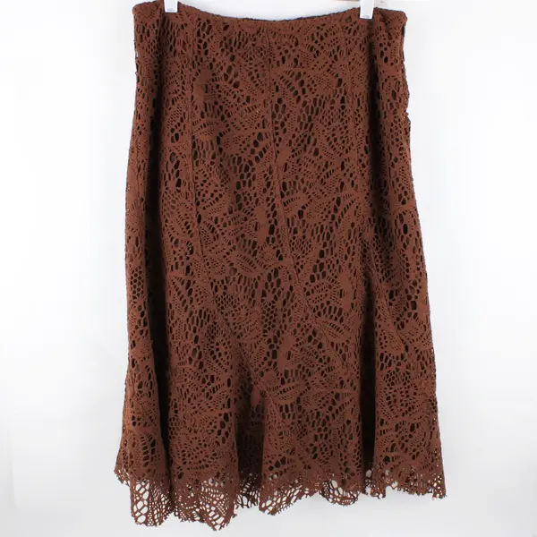 Drama Chocolate Brown Midi Skirt Women's Size 12