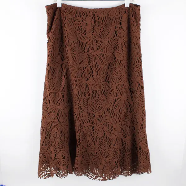 Drama Chocolate Brown Midi Skirt Women's Size 12