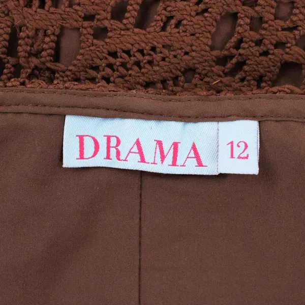 Drama Chocolate Brown Midi Skirt Women's Size 12