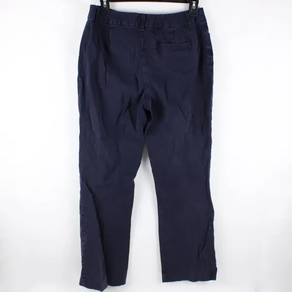 St. John's Bay Women's Petite Straight-Leg Pants Navy Blue Size 10P