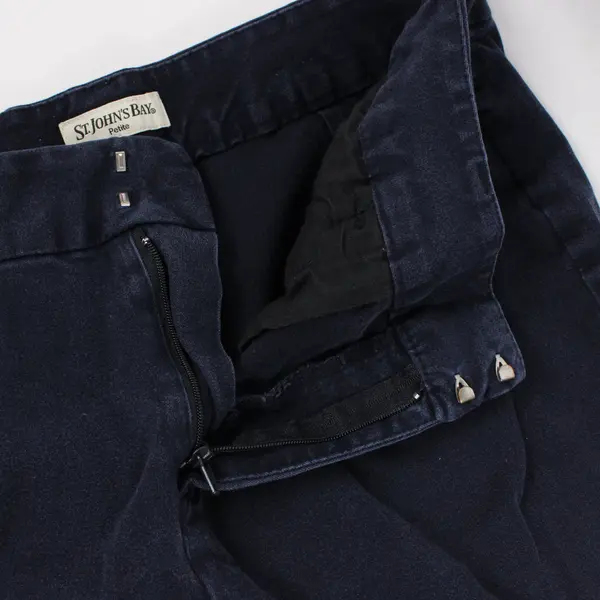 St. John's Bay Women's Petite Straight-Leg Pants Navy Blue Size 10P