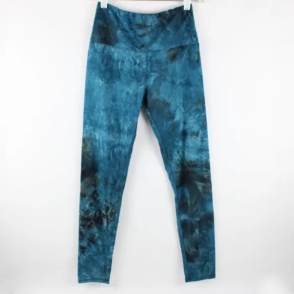 Women's Teal Blue Tie Dye Leggings Casual Wear - Size Small