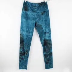Women's Teal Blue Tie Dye Leggings Casual Wear - Size Small