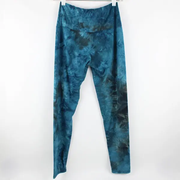Women's Teal Blue Tie Dye Leggings Casual Wear - Size Small