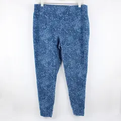 Terra & Sky Women's Blue Floral Stretch Leggings Size 0X 14W