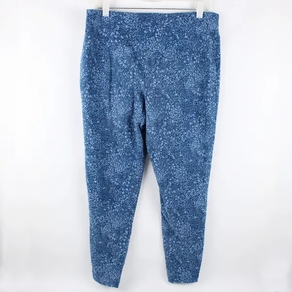 Terra & Sky Women's Blue Floral Stretch Leggings Size 0X 14W