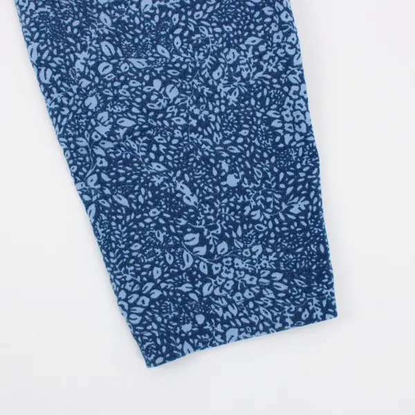 Terra & Sky Women's Blue Floral Stretch Leggings Size 0X 14W
