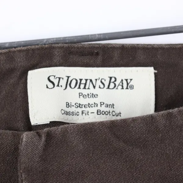 St. John's Bay Women's Bootcut Pants Brown Classic Fit Size 10P