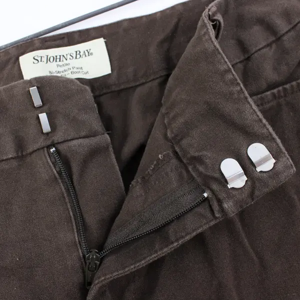 St. John's Bay Women's Bootcut Pants Brown Classic Fit Size 10P