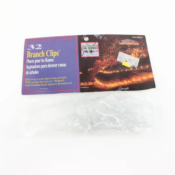 Adams #60014-4 32 Clear Christmas Light Branch Clips