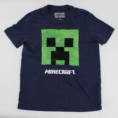 Mojang Girls Navy Blue Sequin Creeper T-Shirt Size M