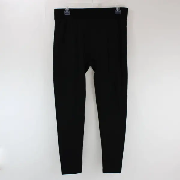 Time and Tru Women's Black Ribbed Elastic Waistband Leggings Fleece Lined XL