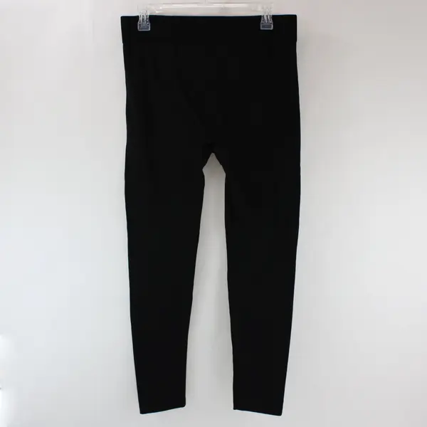 Time and Tru Women's Black Ribbed Elastic Waistband Leggings Fleece Lined XL