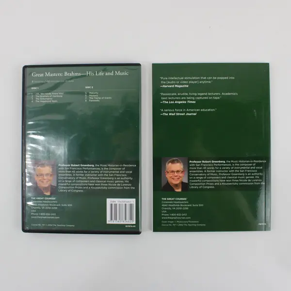 The Great Courses Great Masters Brahms Life & Music 2-Disc DVD Set W/Guidebook