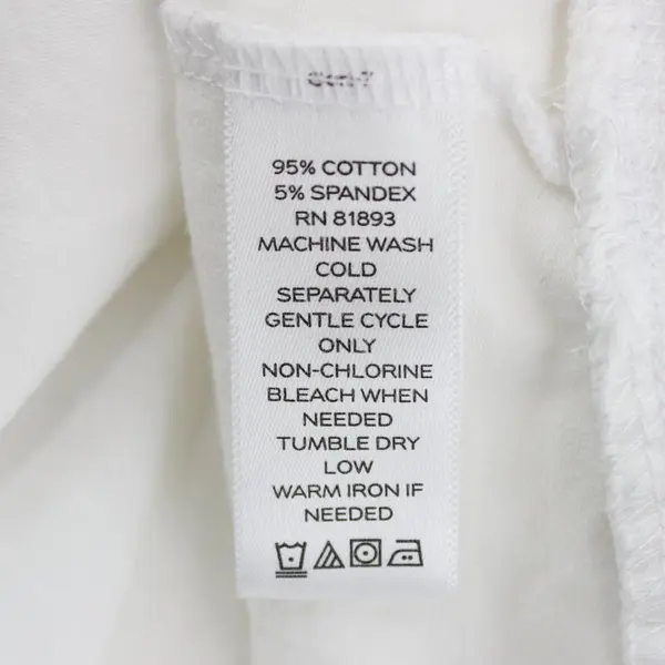 D&Co Women's White V-Neck Long Sleeve Shirt XL Rounded Hem