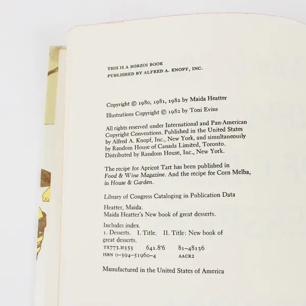 Maida Heatter's New Book of Great Desserts Hardcover Cookbook