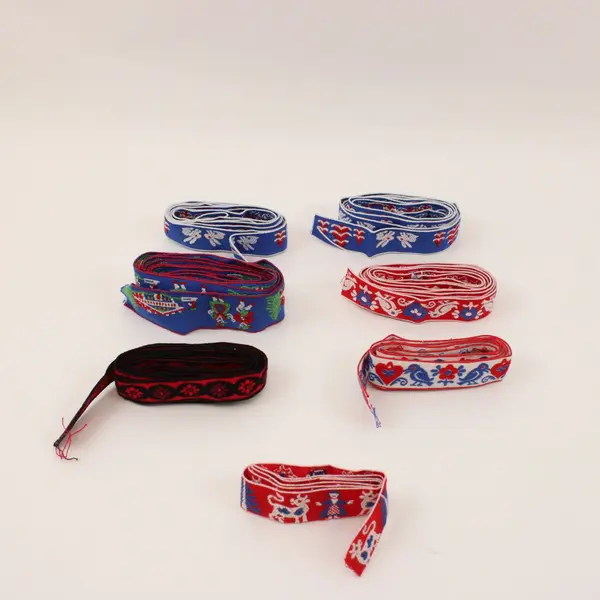 Lot of 7 Vintage Danish Nordic Jacquard Ribbons 9 Yards Total