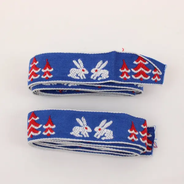Lot of 7 Vintage Danish Nordic Jacquard Ribbons 9 Yards Total