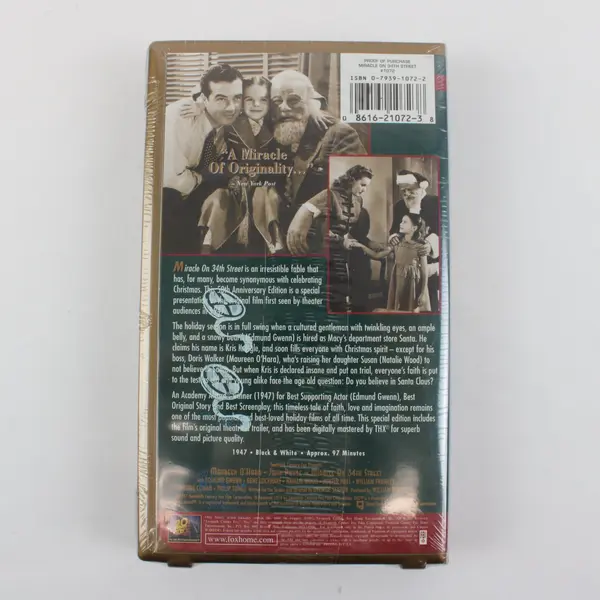 Miracle on 34th Street 1947 VHS 50th Anniversary 1997 B&W