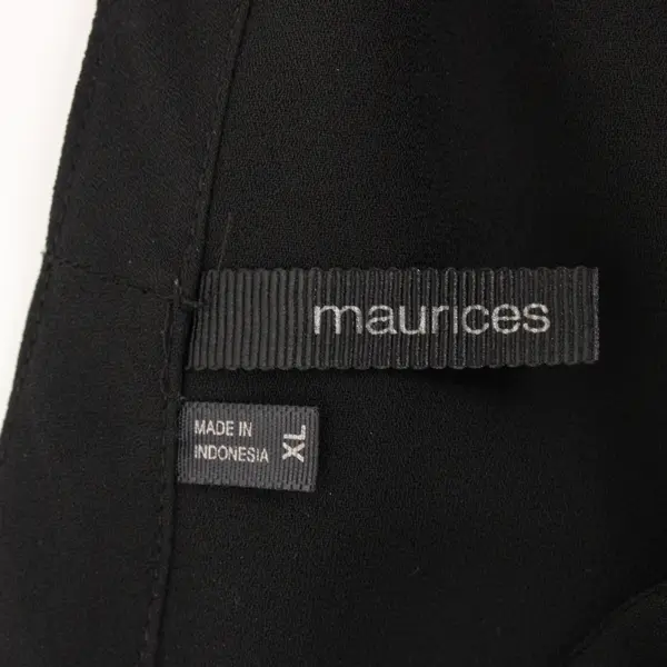 Maurices Women's XL Sheer Black Roll-Tab Sleeve Blouse Gold Hardware