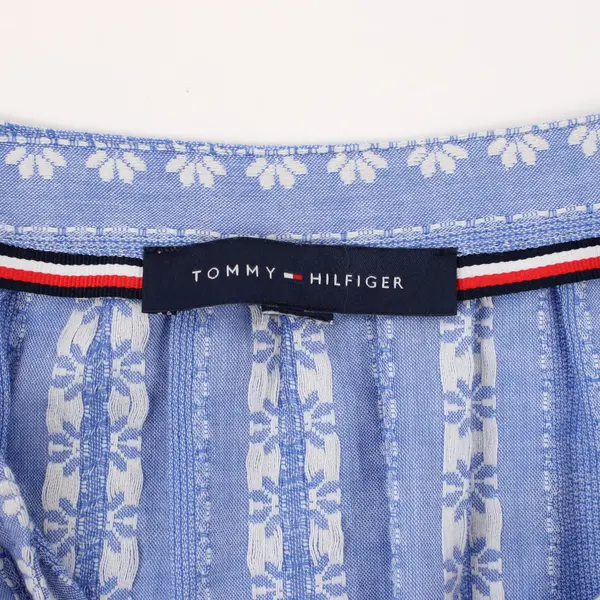 Tommy Hilfiger Women's XL Blue White Floral Woven Balloon Sleeve Top