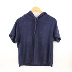 Time & Tru Women's Large 12-14 Navy Terrycloth Hooded Beach Cover-Up