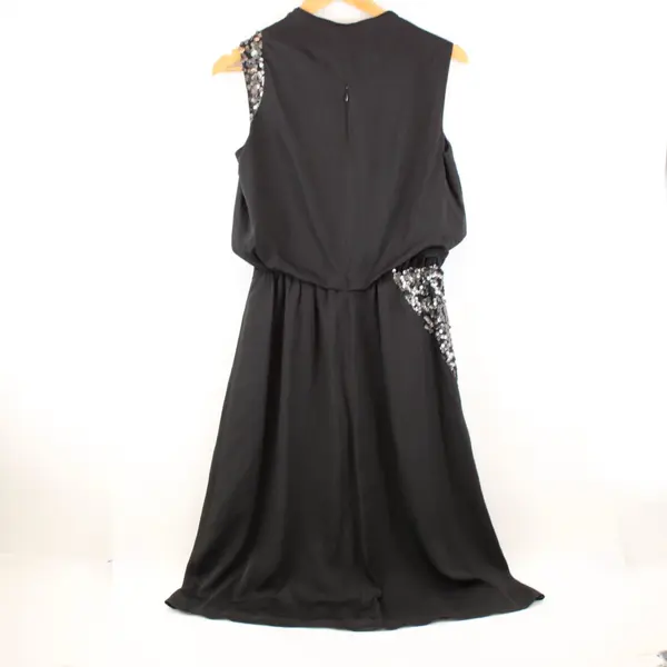 Vince Camuto Women's Black Sequin Sleeveless Midi Dress Size 6 FLAWED