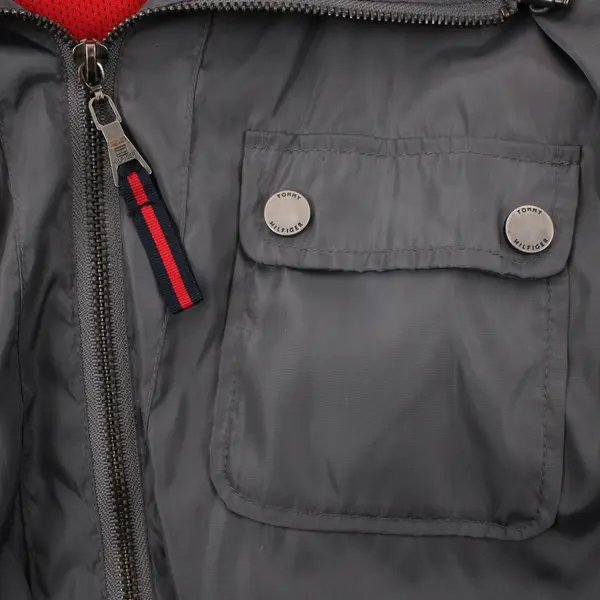 Tommy Hilfiger Men's Large Gray Hooded Field Jacket