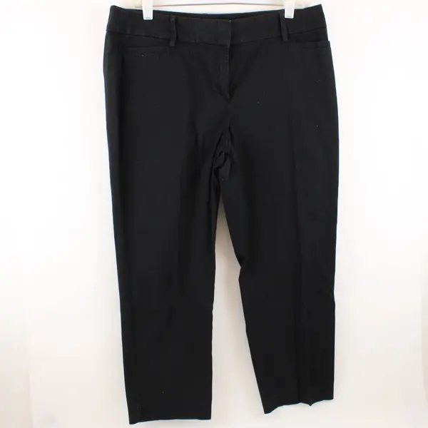 LOFT Outlet Women's Pixie Black Petite 12P Ankle Pants
