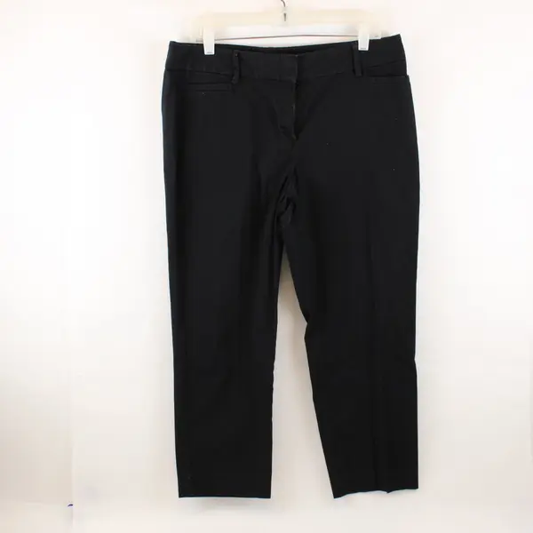 LOFT Outlet Women's Pixie Black Petite 12P Ankle Pants