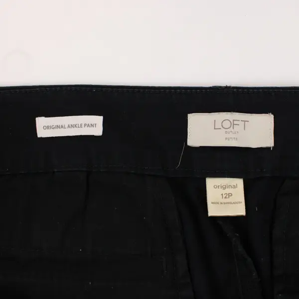 LOFT Outlet Women's Pixie Black Petite 12P Ankle Pants