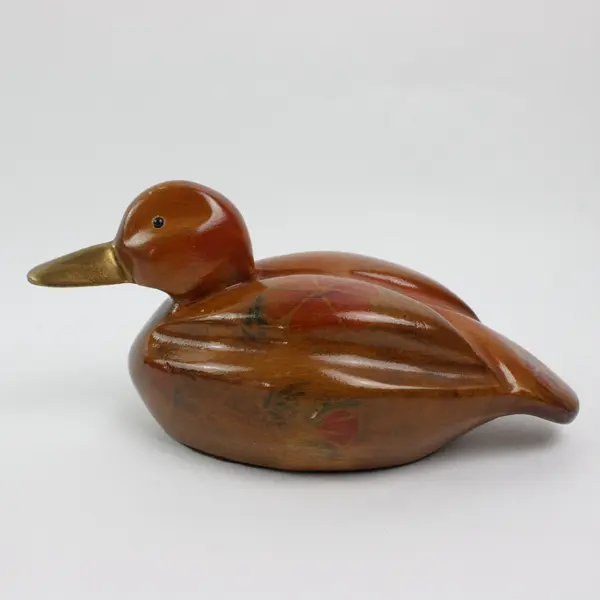 Hand Carved Wood Duck Decoy Figurine Sculpture Cabin Decor