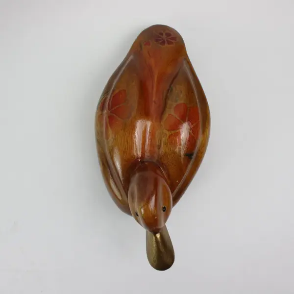 Hand Carved Wood Duck Decoy Figurine Sculpture Cabin Decor