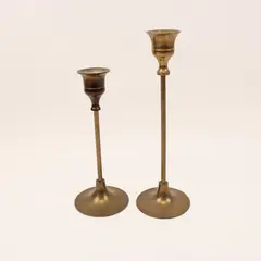 Brass Candle Holders Decorative Classic Design Pre-Owned Set of 2
