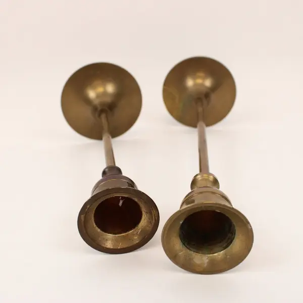 Brass Candle Holders Decorative Classic Design Pre-Owned Set of 2