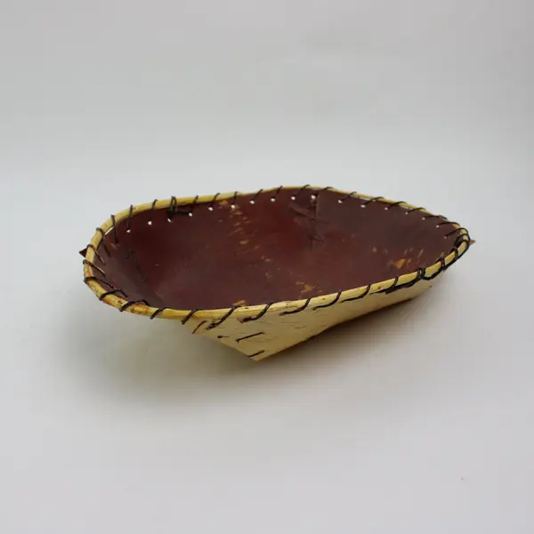 Handcrafted Birch Bark Basket Tray Rustic Decor 14 x 10 x 3