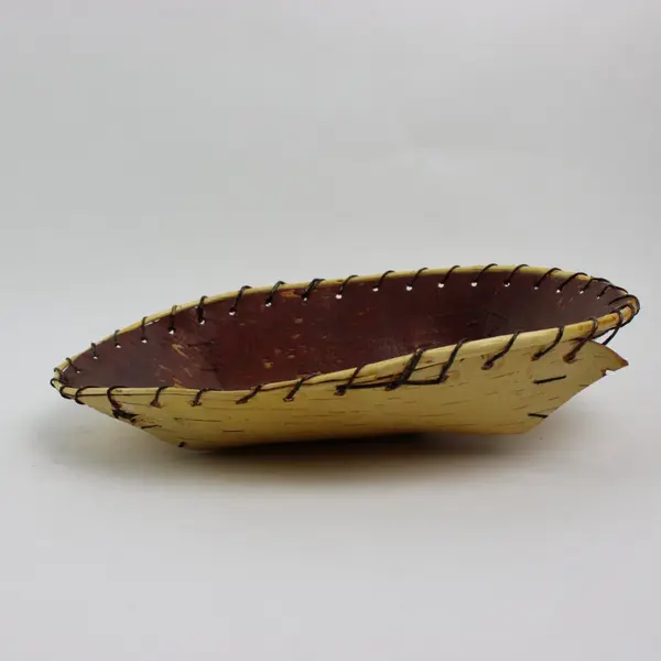 Handcrafted Birch Bark Basket Tray Rustic Decor 14 x 10 x 3