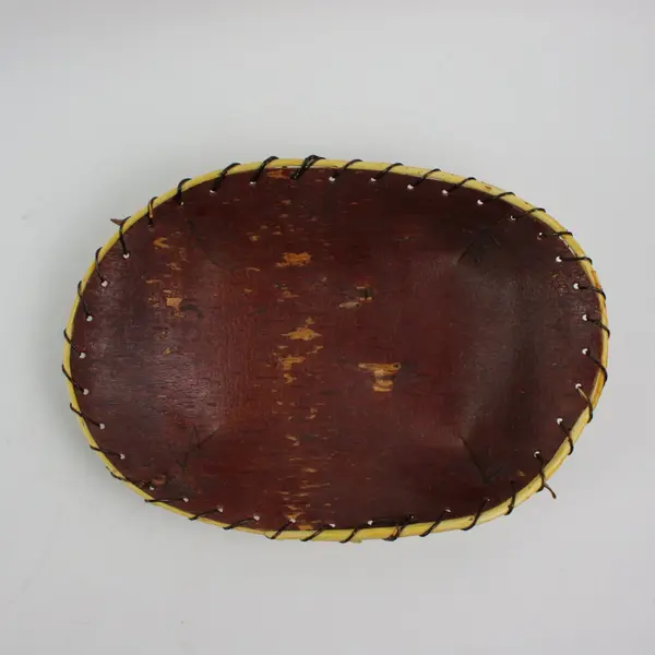 Handcrafted Birch Bark Basket Tray Rustic Decor 14 x 10 x 3
