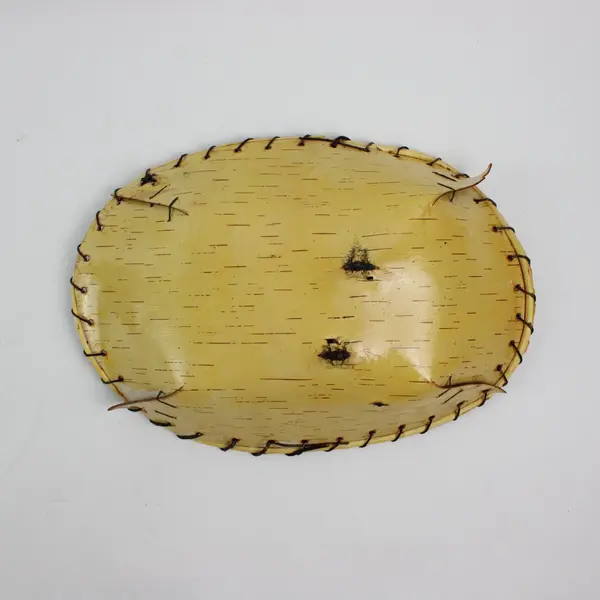 Handcrafted Birch Bark Basket Tray Rustic Decor 14 x 10 x 3