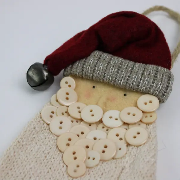 Lot of 2 Handmade Christmas Ornaments Snowman Mitten Stocking Felt