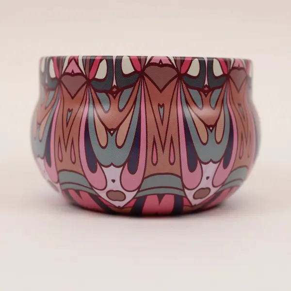 Rose Sandalwood Scented Candle Decorative Patterned Tin New