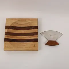 The ULU Factory Ulu Knife Flat Wooden Cutting Board Set