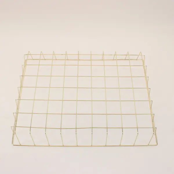 Gold Metal Wire Letter-Size File Trays Set of 3 Desk Organizer