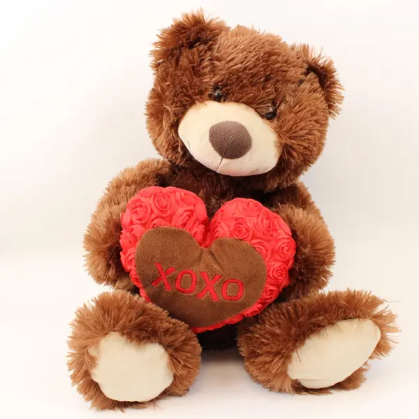 Dream Brown Teddy Bear Plush Holding Red Heart XOXO Valentine